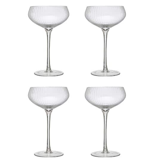 Hello Honey® 8oz. Clear Stemmed Champagne Coupe Glass Set